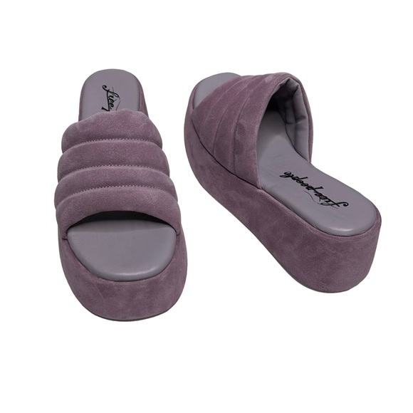 NWOT Free People Almost Paradise Purple Suede Platform Sandals 38 - Picture 9 of 14